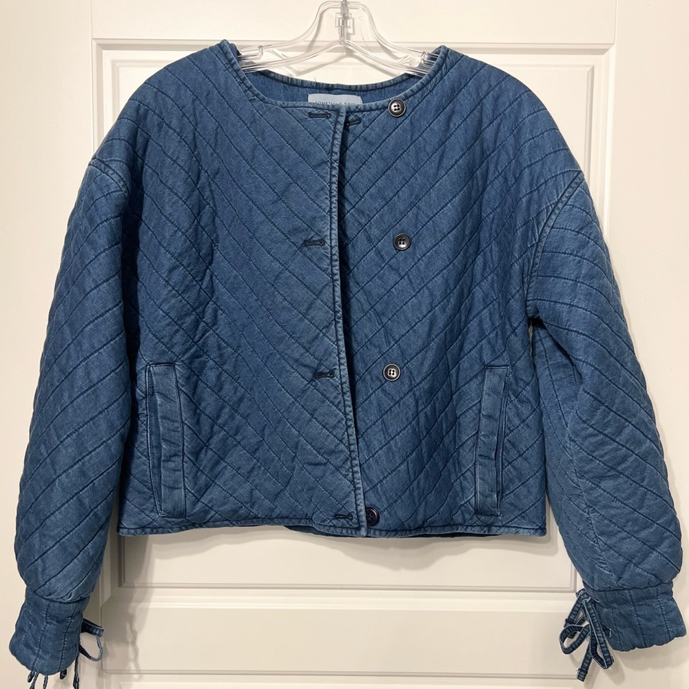 Something Navy Soft Jean Quilted Jacket